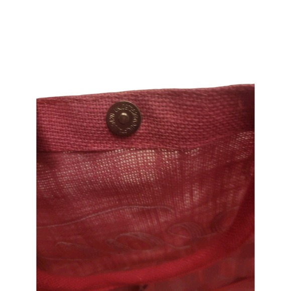 Kendall+James Hot Pink Natural Jute Shoulder Tote Bag with Sequin Beach Babe - Picture 5 of 8